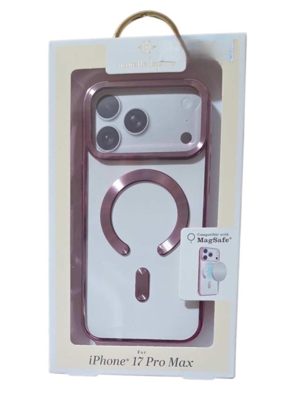 Nanette Lepore Rose Gold Trim Magnetic Ring iPhone 17 Pro Max Case